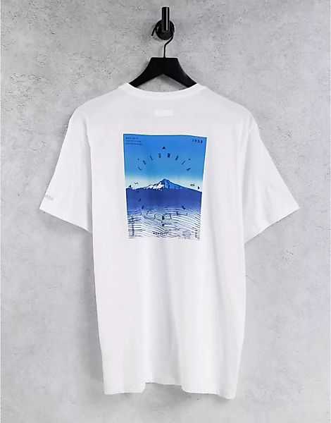 Columbia – High Dune – T-Shirt in Weiß mit Rückenprint günstig online kaufen
