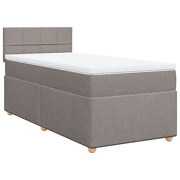 vidaXL Bett Boxspringbett mit Matratze Taupe 80x200 cm Stoff günstig online kaufen