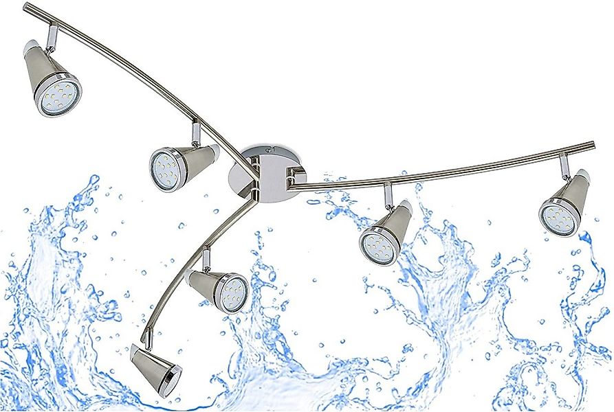 TRANGO LED Deckenleuchte, 6-flammig 1009-62 LED Badleuchte IP44 WET Bad Dec günstig online kaufen