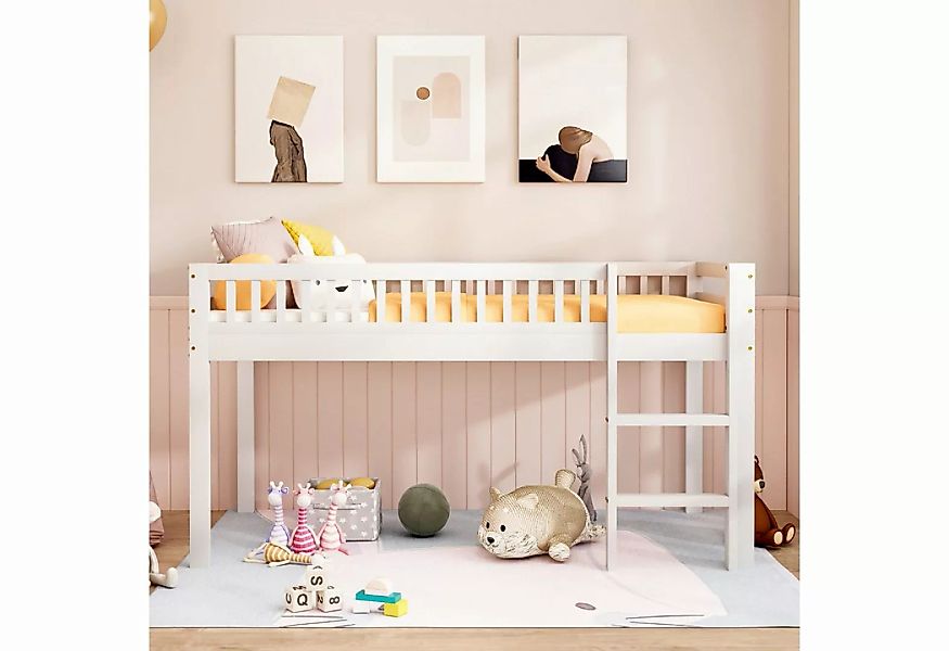 FUROKOY Etagenbett Kinderbett 90x200,Bettgestell mit Lattenrost (Einzelbett günstig online kaufen