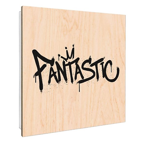 Banjado Schlüsselkasten mit Holzfront 30x30cm Weiß Scharnier Links 50 Haken günstig online kaufen