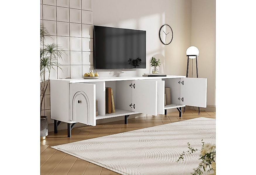 STILVORA Lowboard 160cm TV-Schrank in wohnzimmer,TV-Möbel weiß mit Soft-Clo günstig online kaufen