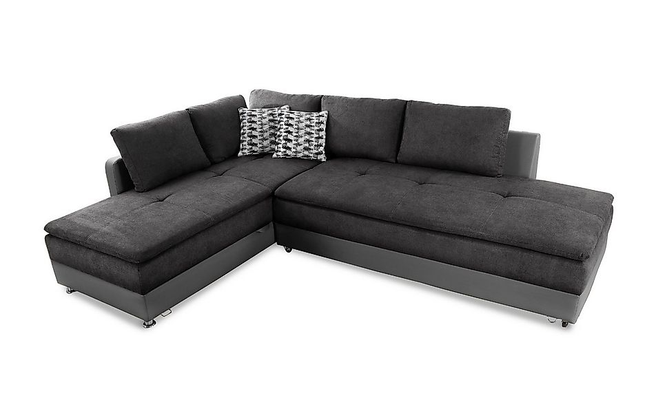 luma-home Ecksofa 15106, Dauerschläfer-Doppelbett B306/T223/H95 cm, Bettkas günstig online kaufen