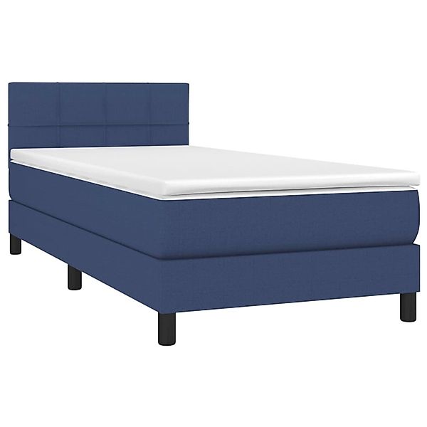 vidaXL Boxspringbett mit Matratze & LED Blau 90x200 cm Stoff 3133131 günstig online kaufen