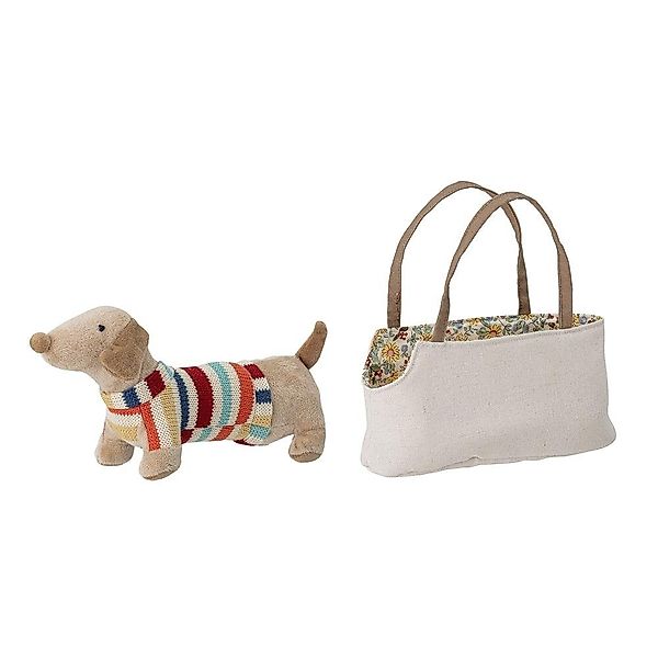 Bloomingville Plüschfigur Hilena Stoffhund mit Tasche günstig online kaufen