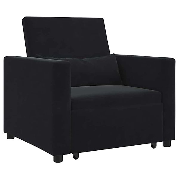 vidaXL Einzel-Schlafsofa mit Rädern Schwarz 90 x 165 x 87 cm Samt 42002703 günstig online kaufen