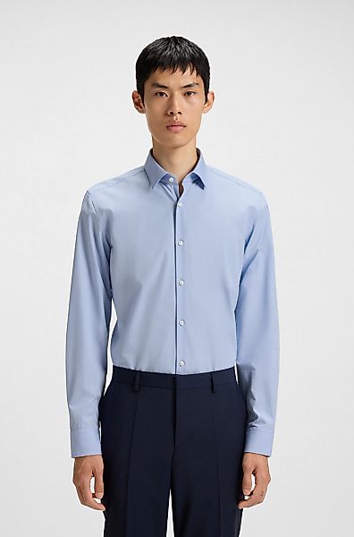HUGO Langarmhemd "Kenno" Slim-Fit Hemd aus bügelleichter Baumwoll-Popeline günstig online kaufen