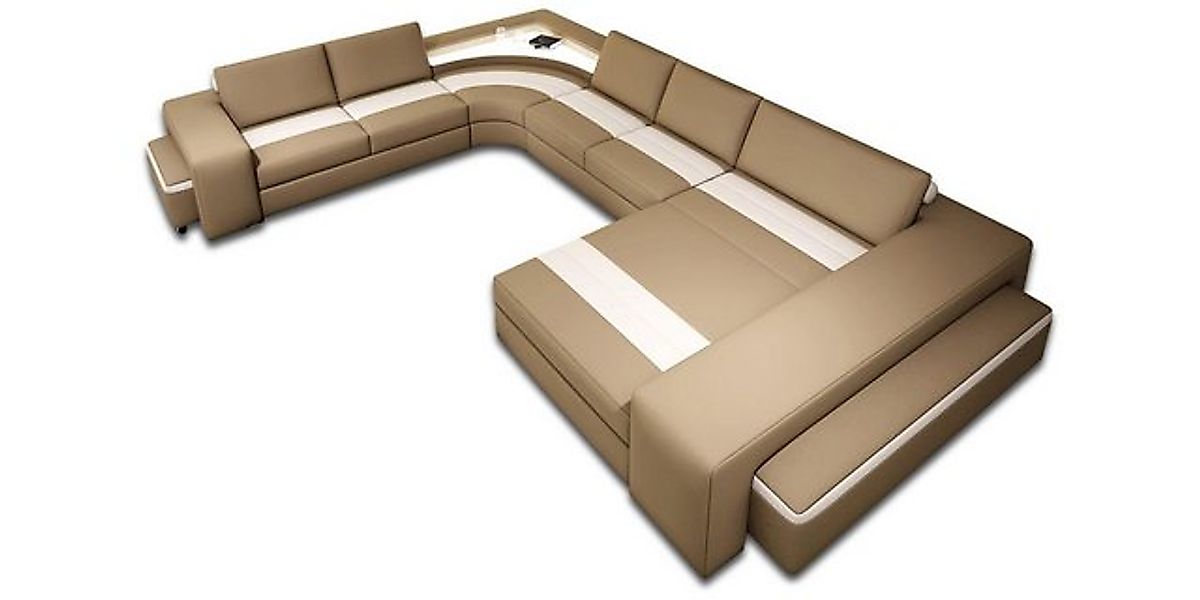 Xlmoebel Sofa Großes Ledersofa mit Polstern in Eckform für das Wohnzimmer - günstig online kaufen