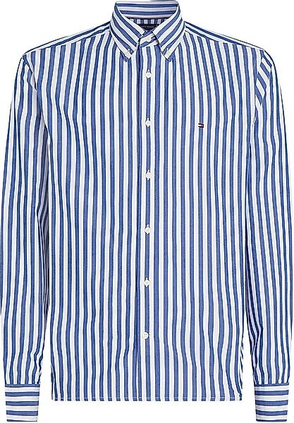 Tommy Hilfiger Poplin Hemd Streifen Blau - Größe XL günstig online kaufen