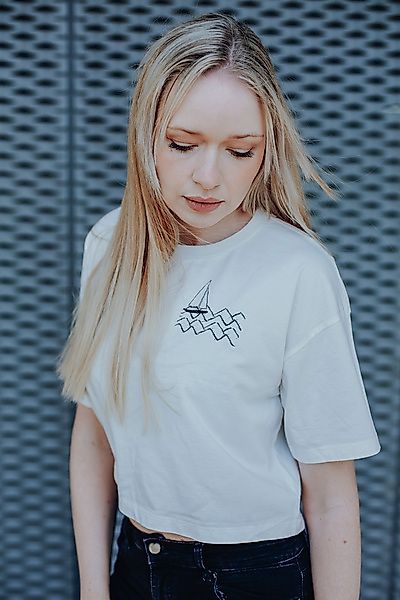 Small Waves Women Cropped Top T-shirt Aus Bio-baumwolle günstig online kaufen