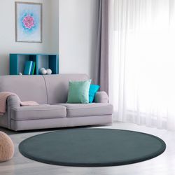 Paco Home Teppich "Tatami 475" rund 24 mm Höhe Kurzflor, Uni Farben, mit Me günstig online kaufen