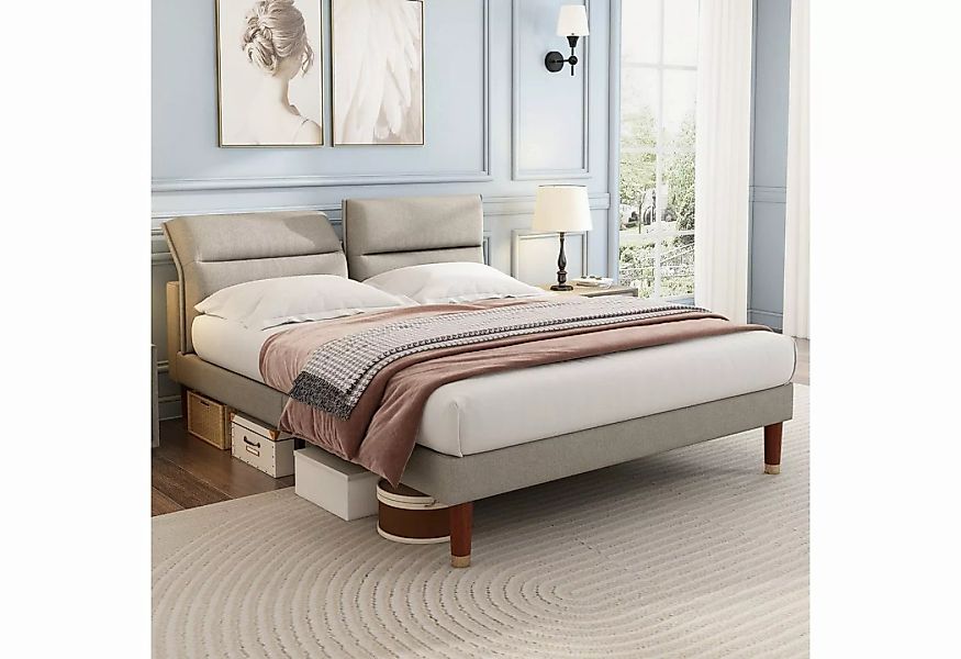 Celya Polsterbett Doppelbett mit verstellbarem Kopfteil,Lattenrost aus Holz günstig online kaufen