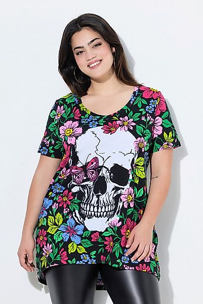 Angel of Style T-Shirt T-Shirt Totenkopf und Blumen Halbarm günstig online kaufen