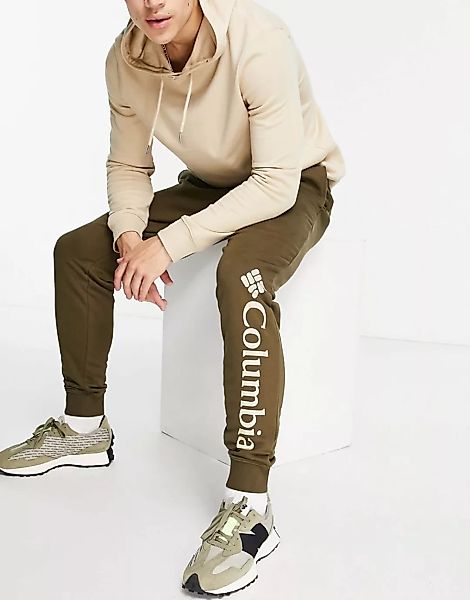 Columbia – CSC – Fleece-Jogginghose in Grün mit Logo günstig online kaufen