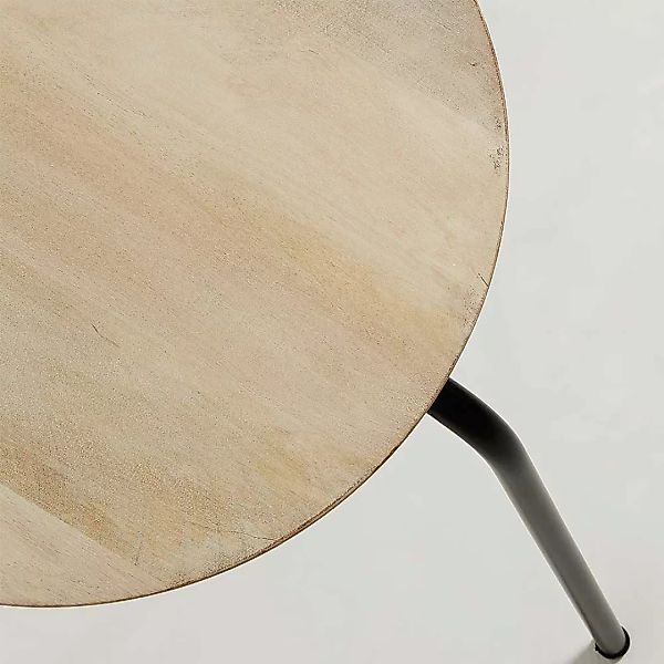 Beistellhocker im Skandi Design Mangobaum Massivholz und Metall (2er Set) günstig online kaufen