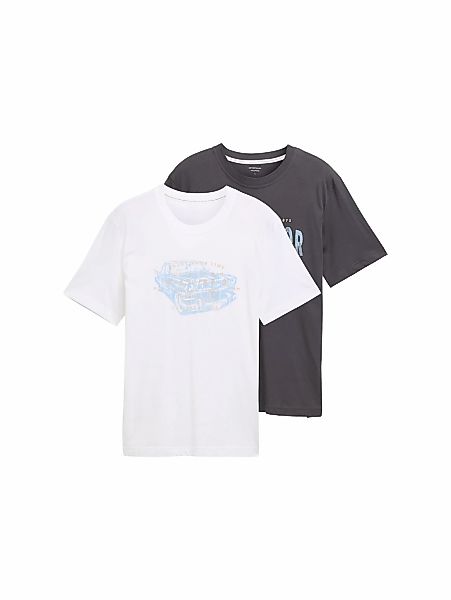 TOM TAILOR T-Shirt, (Packung, 2 tlg.), mit Frontprint günstig online kaufen