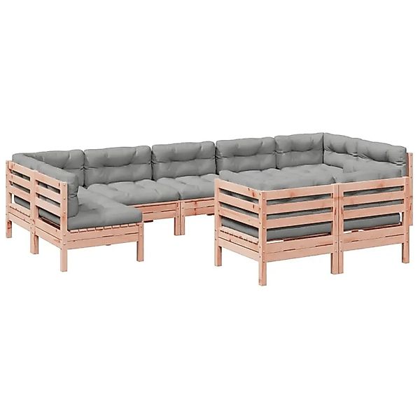 vidaXL 9-Tlg Garten-Sofagarnitur mit Kissen Massivholz Douglasie 3299634 günstig online kaufen