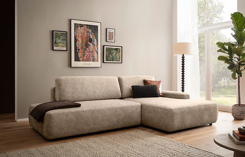 INOSIGN Ecksofa "TORGE, Schlafsofa Cord, Samtvelours u. Strukur fein, Couch günstig online kaufen