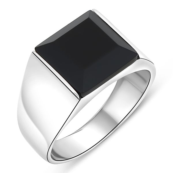 Siegelring Onyx Stein Schwarz Massiv 925er günstig online kaufen
