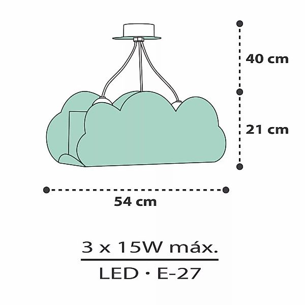 Dalber Cloud Green Hängelampe in Wolkenform, grün günstig online kaufen