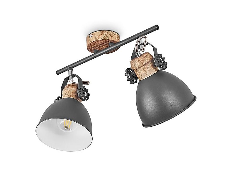 hofstein Deckenleuchte »Verago« industrielle Deckenlampe aus Metall in grau günstig online kaufen