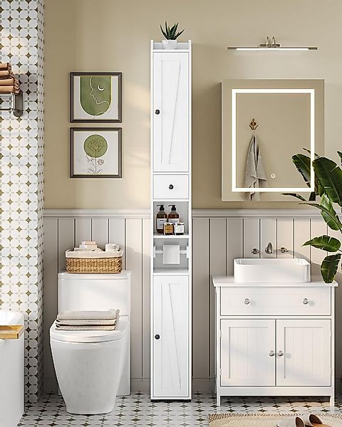 MSMASK Hochschrank Badezimmerschrank Badschrank mit Freistehend Toilettenro günstig online kaufen