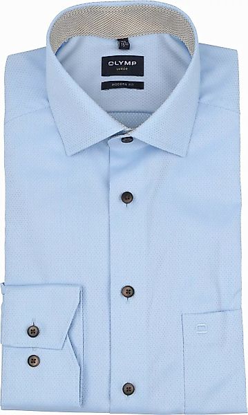 OLYMP Luxor Hemd Diamond Structure Hellblau   - Größe 45 günstig online kaufen