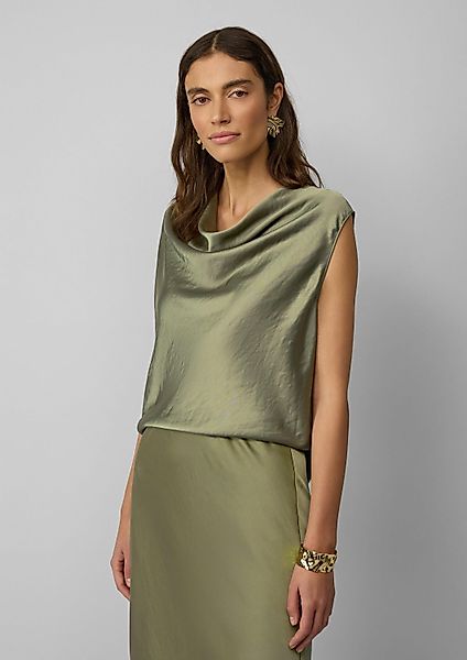 s.Oliver Kurzarmbluse Bluse Ärmellose Satinbluse mit günstig online kaufen