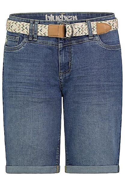 SUBLEVEL Jeansbermudas mit buntem Gürtel günstig online kaufen