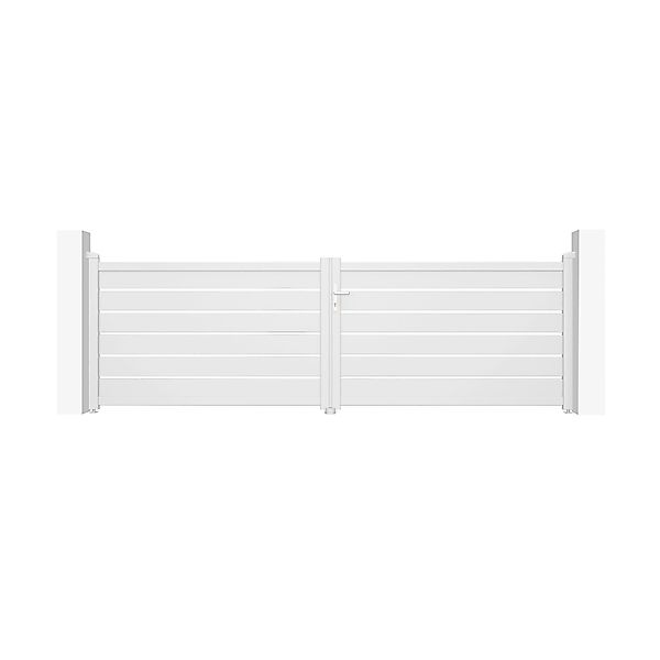Casanoov Flügeltor 4M Vogel H 120Cm & 2 Pfosten H 166Cm Aluminium Weiß günstig online kaufen