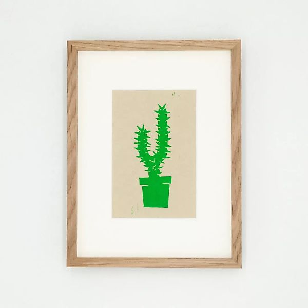 Kaktus – Kunstdruck Mit Echtholzrahmen günstig online kaufen