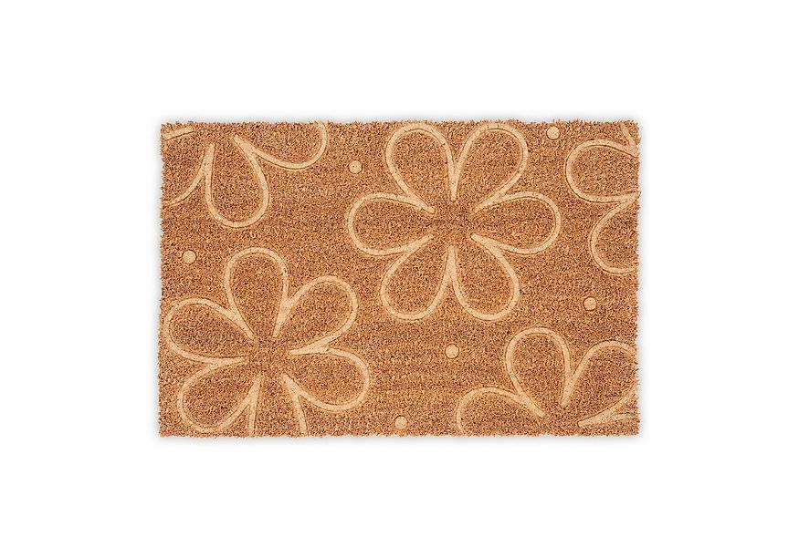 relaxdays Fußmatte Kokos Fußmatte Blüten, rechteckig, Höhe: 15 mm günstig online kaufen