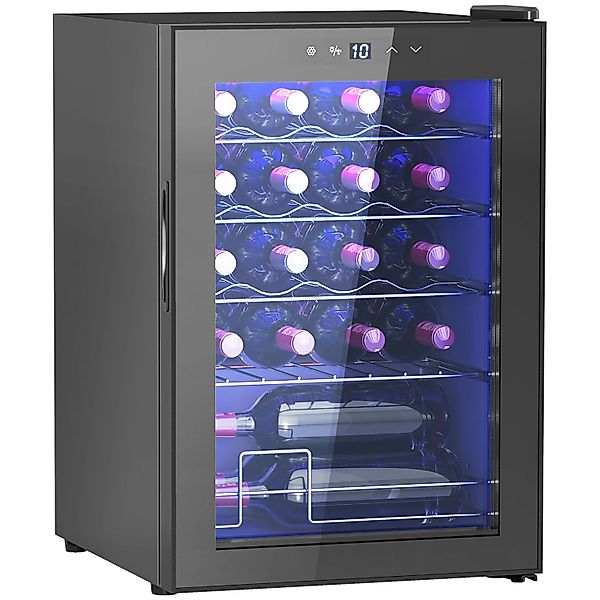 HOMCOM Weinkühlschrank  Metall Hartglas Schwarz 45L x 43B x 64H cm günstig online kaufen