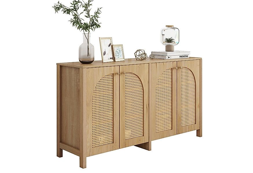 Merax Sideboard, Kommode mit verstellbaren Einlegböden,Anrichte,Rattantüren günstig online kaufen