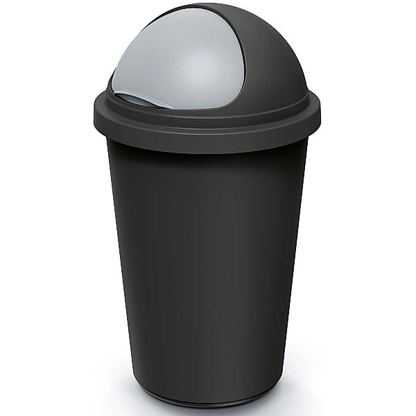 Mülleimer Schwarz/Grau Kunststoff 50L günstig online kaufen