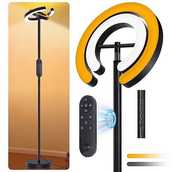 LMaxhome Stehlampe LED Stehleuchte Wohnzimmer Dimmbar mit Fernbedienung 36W günstig online kaufen