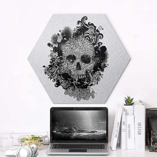 Hexagon-Alu-Dibond Bild Skull günstig online kaufen