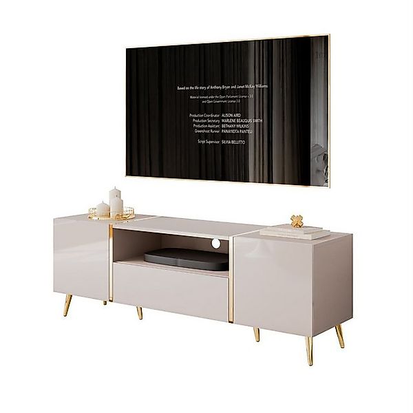 yourhouse24 TV-Schrank TV-Lowboard ONYX Kaschmir Gold Beine TV-Schrank Fern günstig online kaufen