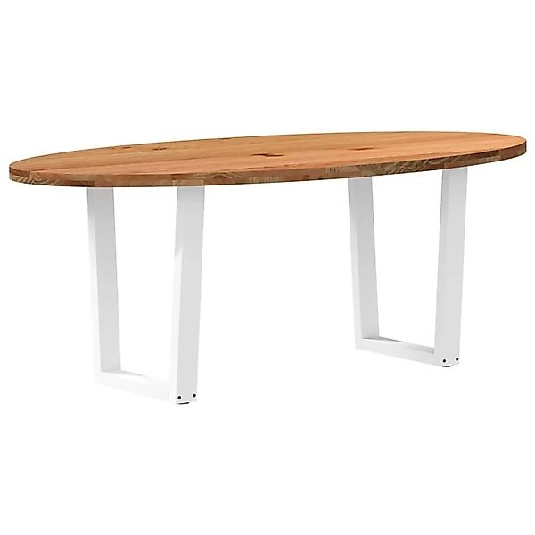 vidaXL Esstisch Hellbraun 200x100x74 cm Massivholz Eiche Oval 3305352 günstig online kaufen