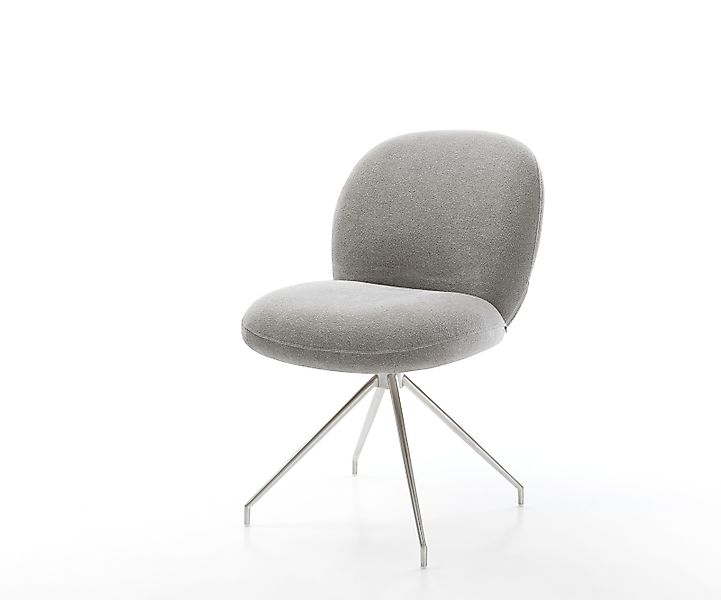 Esszimmerstuhl Nube-Flex Strukturstoff Soft Grau Kreuzgestell konisch Edels günstig online kaufen
