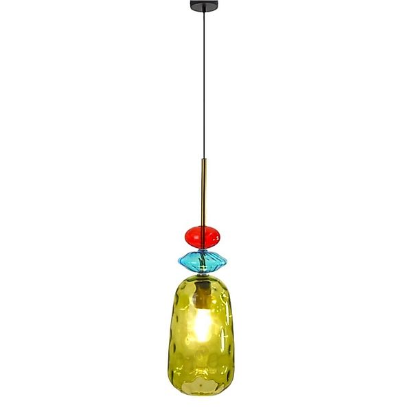 Dapo Decken Pendelleuchte Amira 15cm Glas Grün Blau Rot E27 IP20 günstig online kaufen