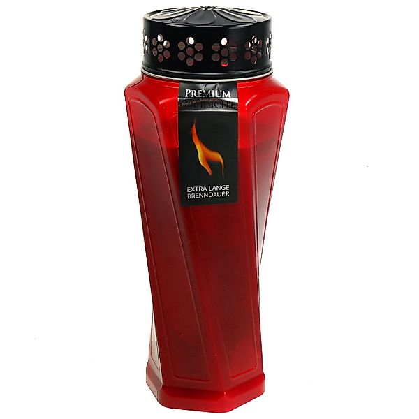 Viana Grabkerze Grablicht Plastik Rot Ø11cm günstig online kaufen