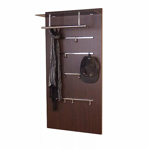 Wandgarderobe in Wenge Braun Haken günstig online kaufen