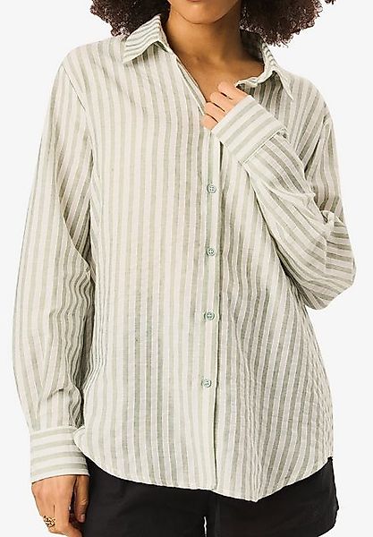 GINI LONDON Langarmhemd Gini Linen Salbeigrünes Leinenhemd mit übergroßen S günstig online kaufen