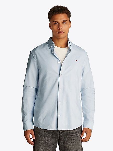 Tommy Jeans Langarmhemd "TJM REGULAR OXFORD" Mit Rundhalsausschnitt, Button günstig online kaufen