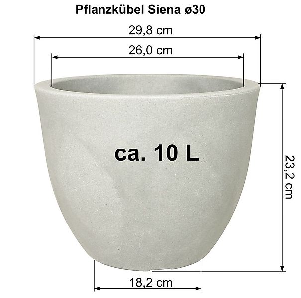Heimwerkercenter Pflanzkübel MePla Blumentopf Siena ø30 cm, Anthrazit, fros günstig online kaufen