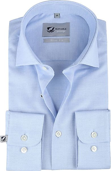 Suitable Prestige Hemd Mouline Hellblau - Größe 43 günstig online kaufen