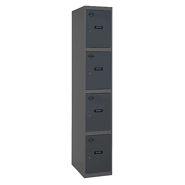 PROREGAL Spind AMEGO HxBxT 180 x 30 x 50 cm 4 Abteile Grundmodul Anthrazit- günstig online kaufen
