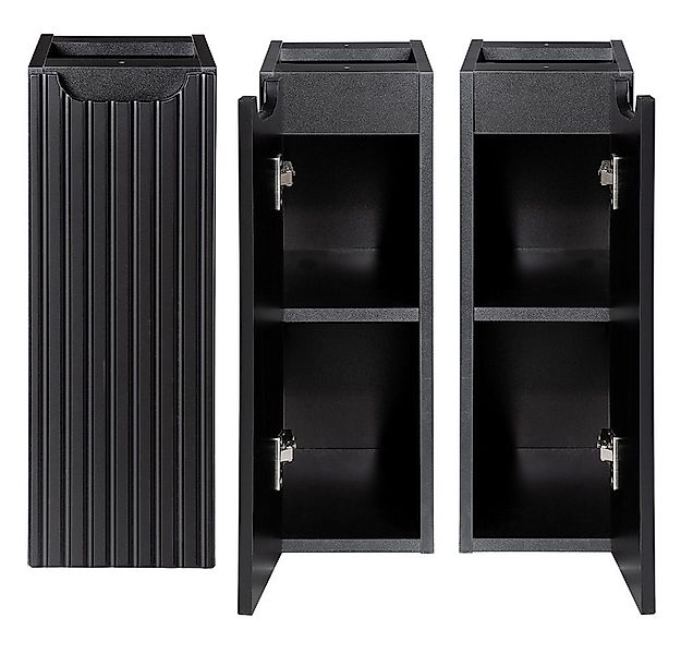 Lomadox Unterschrank NEWPORT-56-BLACK 20cm, Badmöbel Unterschrank schwarz g günstig online kaufen