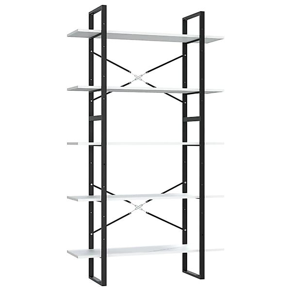 vidaXL Bücherregal 5 Fächer Weiß 100x30x175 cm Holzwerkstoff günstig online kaufen